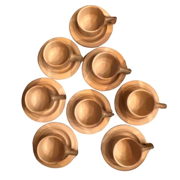 Vintage 70s Salishan Cup Saucer Set Jim McBride Fabrik Stoneware Speckled Earthy - Picture 10 of 10